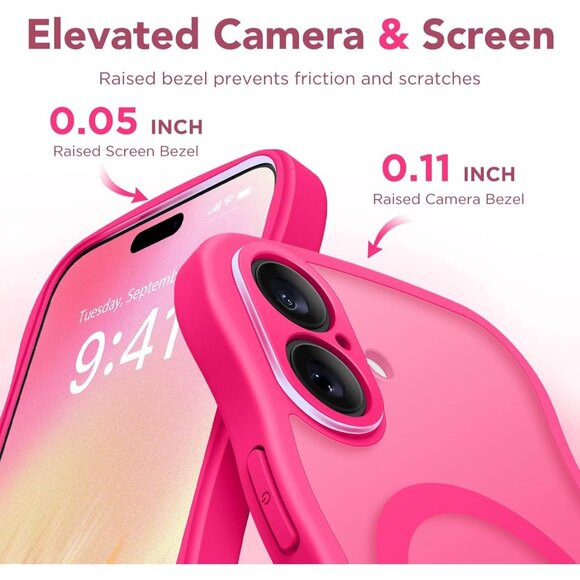 Women Hot Pink Iphone 17 Pro Max Case Full Camera Protection Mag Safe - Picture 7 of 9
